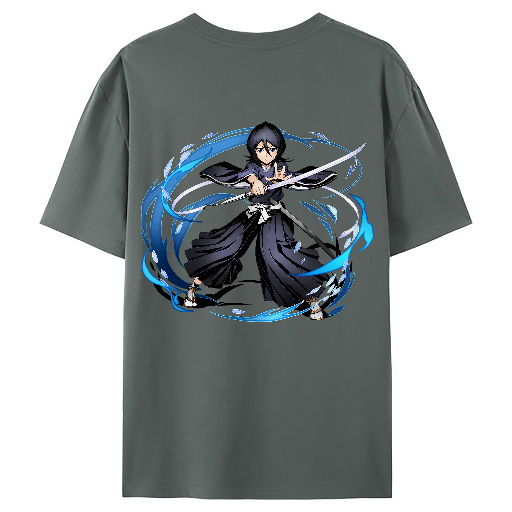 （画像用） ブリーチ 朽木ルキア BLEACH Kuchiki Rukia 綿100％ メンズ半袖Tシャツ（バックプリント） 通気性